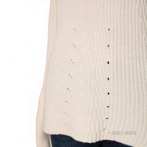 Banana Republic Italian Yarn Merino Wool Turtleneck Sweater Cream Size M - Picture 3 of 10